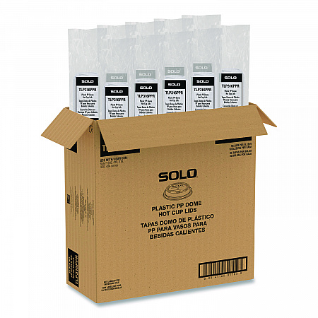 Traveler Cappuccino Style Dome Lid, Fits 10 oz to 24 oz Hot Cups, White, 95 Lids/Sleeve, 10 Sleeves/Carton (TLP316PPR)