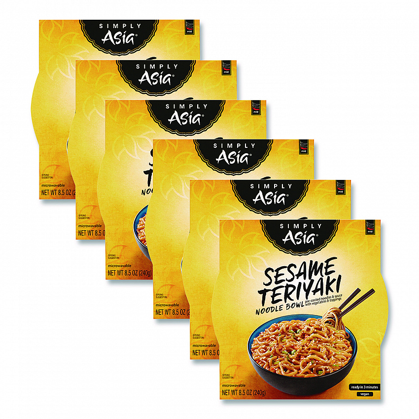 Simply Asia Sesame Teriyaki Noodle Bowl, 8.5 oz Bowl, 6/Carton (THA00086)