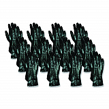 Smooth Finish Single Dipped PVC Gloves, 18" Long, Large, Black, 12 Pairs (6218)
