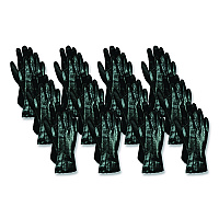 Smooth Finish Single Dipped PVC Gloves, 18" Long, Large, Black, 12 Pairs (6218)