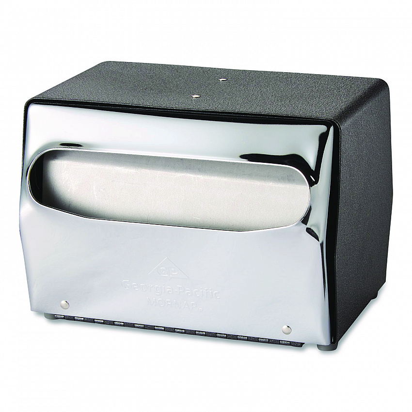 Tabletop Napkin Dispenser, 7.5 x 6 x 5.37, Black/Chrome (51602CT)