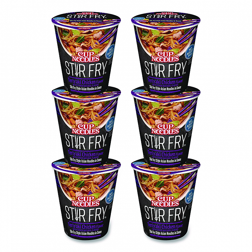 Cup Noodles Stir Fry, Teriyaki Chicken, 3 oz Cup, 6/Carton (NIS42405)