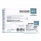Sani-Cloth AF3 Germicidal Disposable Wipes, Large, 1-Ply, 8" x 5", Unscented, White, 50/Pack, 10 Packs/Carton (H59200)