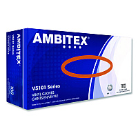 V5101 Series Latex-Free Lightly Powdered Vinyl Gloves, Small, 3 mil Thick, 9" Long, Clear, 100/Box (VSM5101)