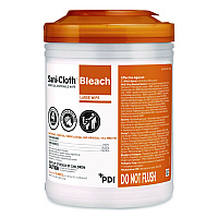 Sani-Cloth Bleach Germicidal Disposable Wipes, Deep-Well Lid Canister, 10.5 x 6, 75/Canister (P54072PK)