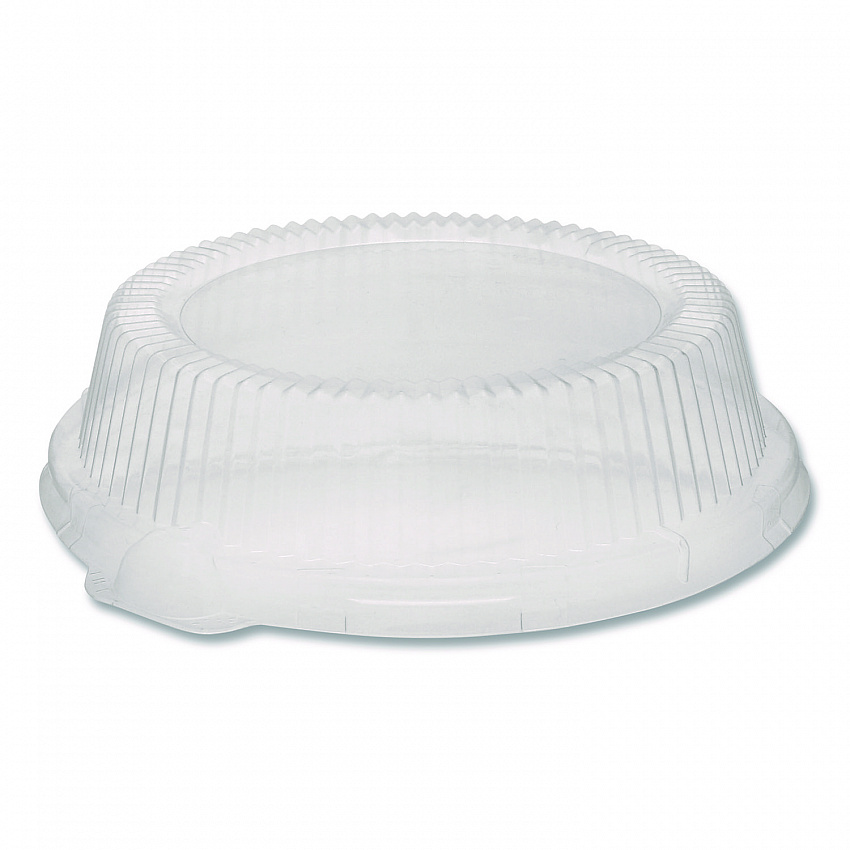ClearView Dome-Style Lid with Tabs, 8.9" Diameter x 0.8" h, Clear, Plastic, 126/Carton (YCI800090000)