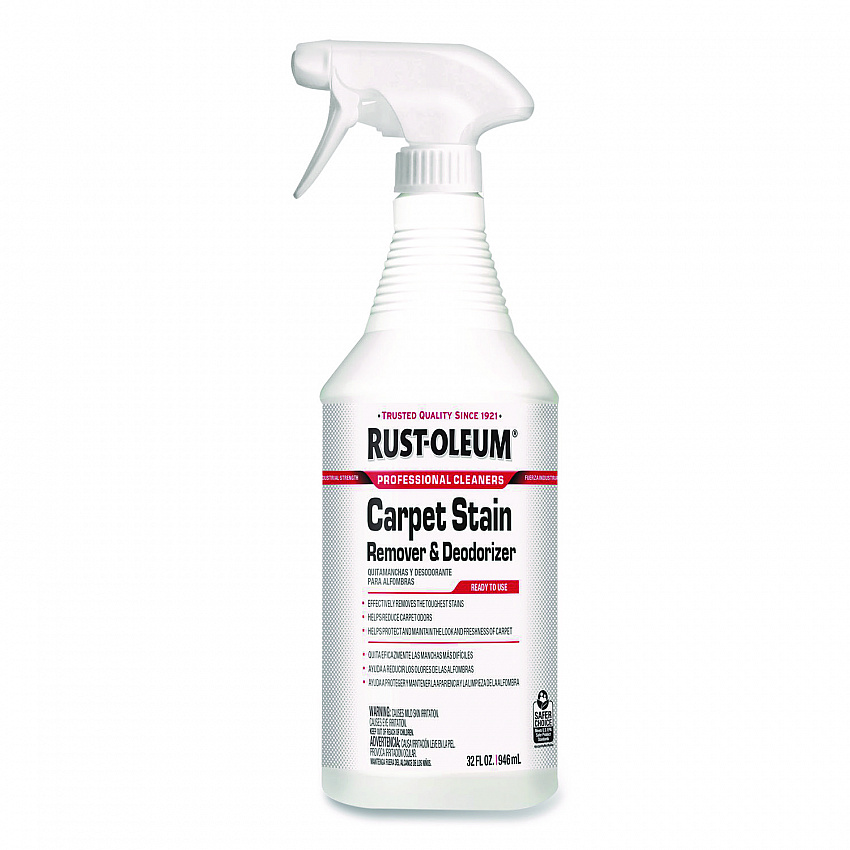 Professional Carpet Stain Remover Plus Deodorizer, Lemon Scent, 32 oz Spray Bottle, 6/Carton (352258)