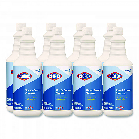 CloroxPro Bleach Cream Cleanser, 32 oz Bottle, 8/Carton (30613)