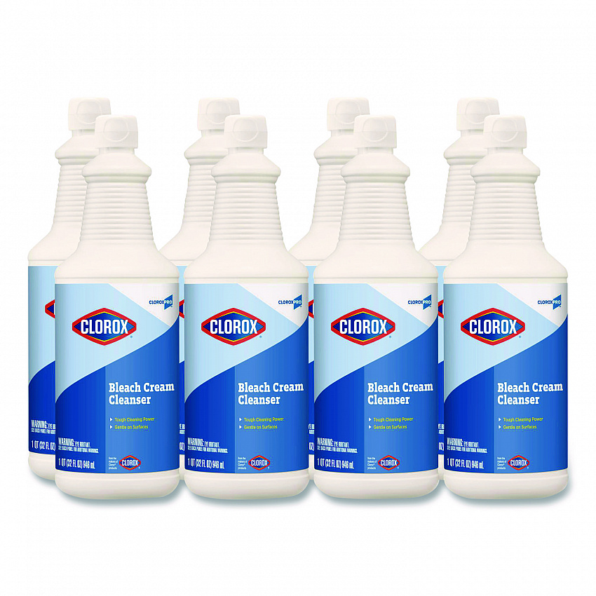 CloroxPro Bleach Cream Cleanser, 32 oz Bottle, 8/Carton (30613)