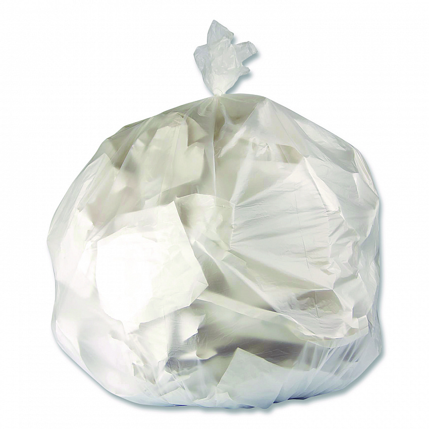 High-Density Waste Can Liners, 33 gal, 11 mic, 33 x 40, Natural, Roll, 25 Bags/Roll, 20 Rolls/Carton (Z6640MNR03)