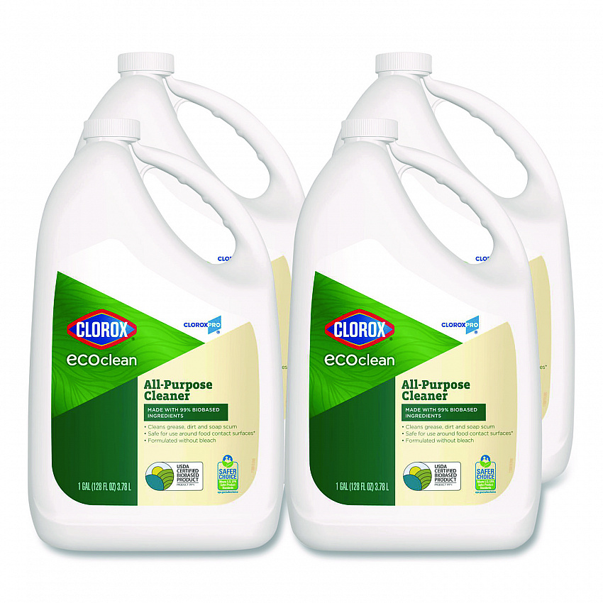 Clorox Pro EcoClean All-Purpose Cleaner, Refill, Unscented, 128 oz Bottle, 4/Carton (60278CT)