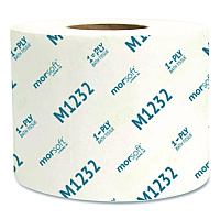 Morsoft Controlled Bath Tissue, Septic Safe, 1-Ply, White, 1,200 Sheets/Roll, 48 Rolls/Carton (M1232)