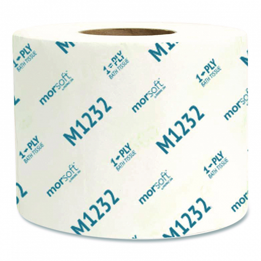 Morsoft Controlled Bath Tissue, Septic Safe, 1-Ply, White, 1,200 Sheets/Roll, 48 Rolls/Carton (M1232)