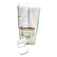Foam Hinged Lid Containers, 6 x 6 x 3, White, Foam, 500/Carton (12175)