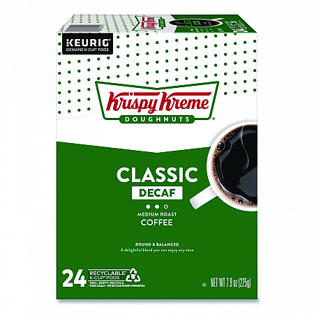 Classic Decaf Coffee K-Cups, Medium Roast, 24/Box (6111)