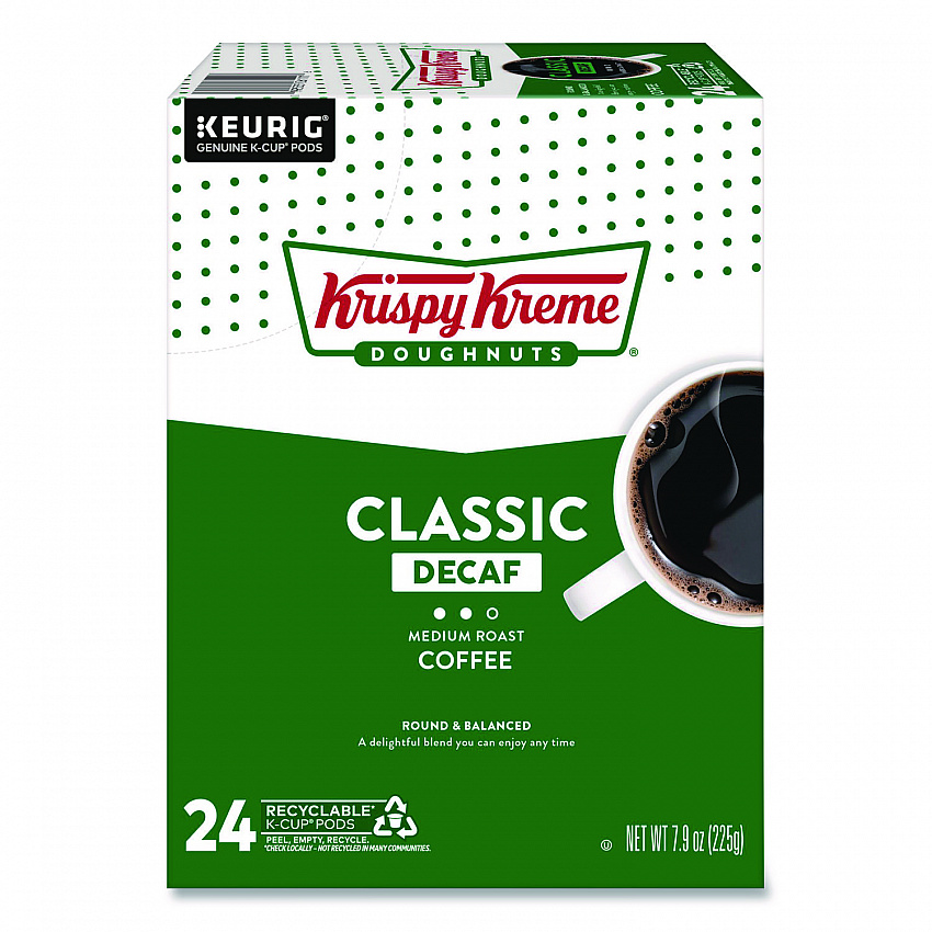 Classic Decaf Coffee K-Cups, Medium Roast, 24/Box (6111)