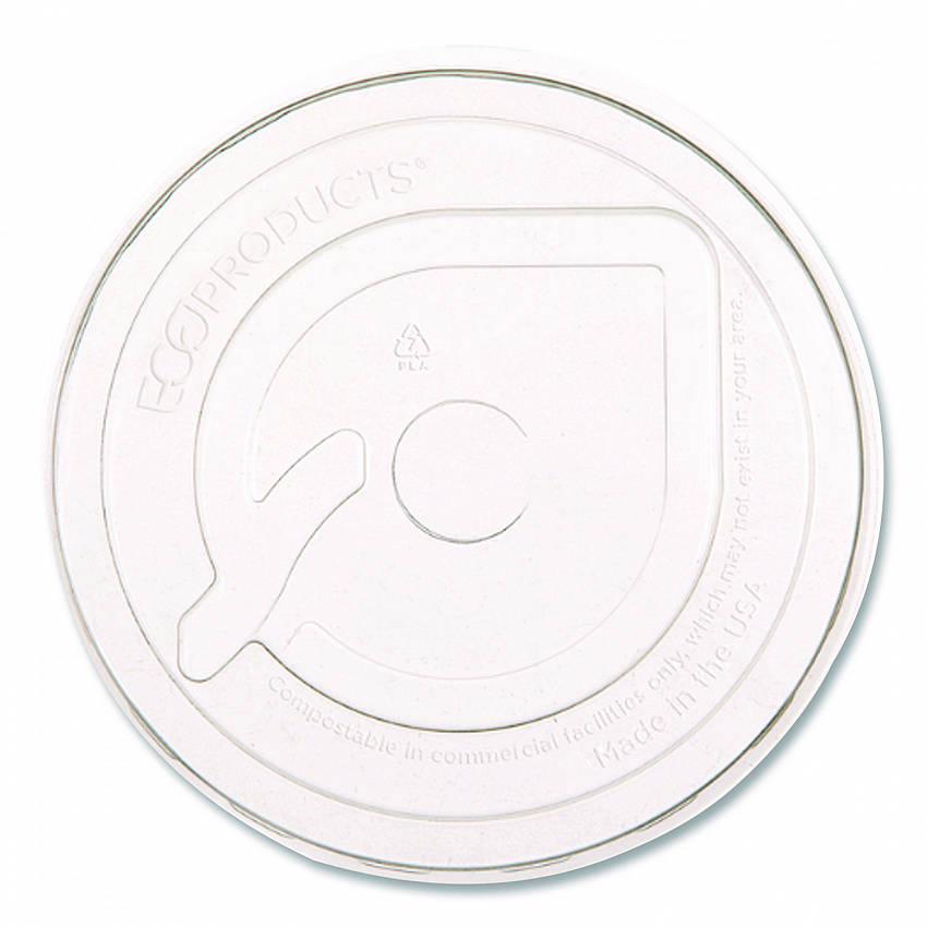 GreenStripe Cold Cup Flat Lids, Fits 9 oz to 24 oz Cold Cups, Plastic, Clear, 100/Pack, 10 Packs/Carton (EPFLCC)