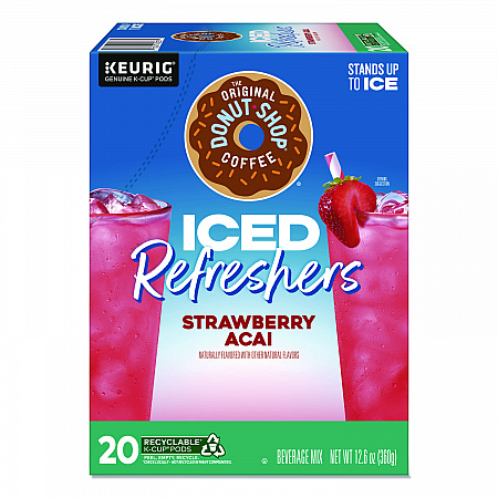 ICED Refreshers K-Cup Pods, Strawberry Acai, 20/Box (0237)