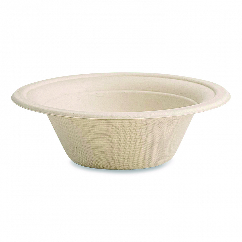 Nourish Molded Fiber Tableware, Compostable, Bowl, Sugarcane, 12 oz, White, 1,000/Carton (VWBL12NFA)