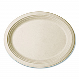 Nourish Molded Fiber Tableware, Compostable, Platter, Sugarcane, 8 x 10, White, 500/Carton (VWP009NFA)
