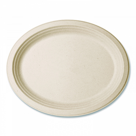 Nourish Molded Fiber Tableware, Compostable, Platter, Sugarcane, 8 x 10, White, 500/Carton (VWP009NFA)