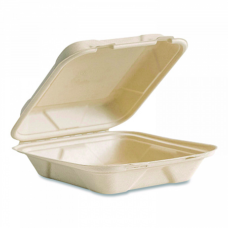 Nourish Molded Fiber Takeout Containers, Compostable, 7.9 x 7.9 x 2.9, White, Sugarcane, 200/Carton (VWHC81NFA)