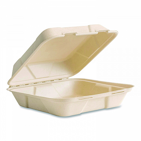 Nourish Molded Fiber Takeout Containers, Compostable, 9 x 9 x 3, Natural, Sugarcane, 200/Carton (VWHC91NFA)