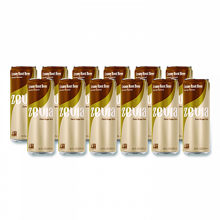Zero Sugar Naturally Sweetened Soda, Creamy Root Beer, 12 oz Can, 12/Carton (0190512)