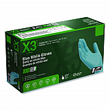 Industrial Nitrile Gloves, Powder-Free, Small, 3 mil Thick, 9.5" Long, Blue, 100/Box (X342100BX)