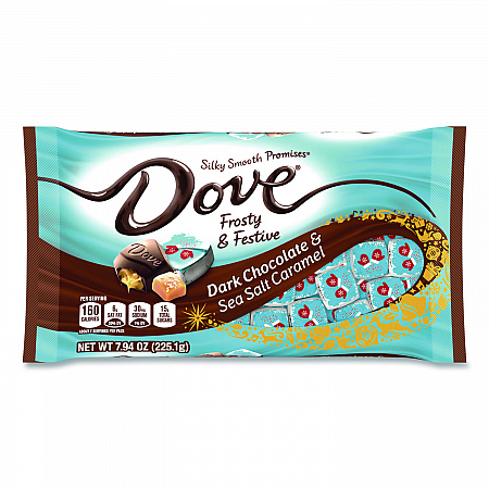 Promises Frosty and Festive Dark Chocolate and Sea Salt Caramel Candy, 7.94 oz Bag (MMM59122)