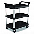 Three-Shelf Service Cart, Metal/Plastic, 3 Shelves, 300 lb Capacity, 20