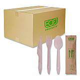 Wood Cutlery, General Purpose, Fork/Knife/Napkin/Spoon, Natural, 500/Carton (EPS215)