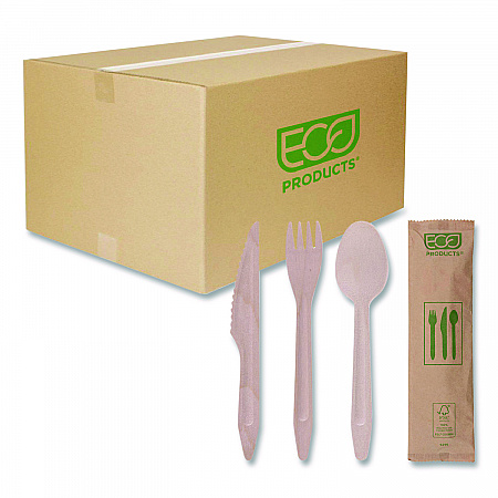 Wood Cutlery, General Purpose, Fork/Knife/Napkin/Spoon, Natural, 500/Carton (EPS215)