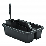Toilet Brush Caddy Kit, 8" Handle, Black (HKCTBKIT)