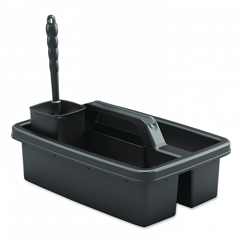 Toilet Brush Caddy Kit, 8" Handle, Black (HKCTBKIT)