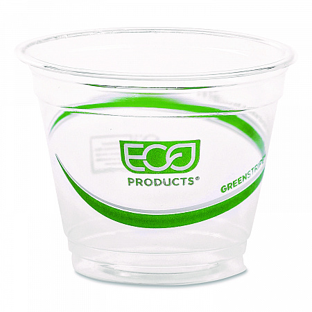 GreenStripe Renewable and Compostable Cold Cups, 9 oz, Plastic, Clear, 50/Pack, 20 Packs/Carton (EPCC9SGS)
