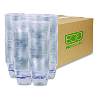 BlueStripe 25% Recycled Content Cold Cups, 9 oz, Plastic, Clear/Blue, 50/Pack, 20 Packs/Carton (EPCR9)