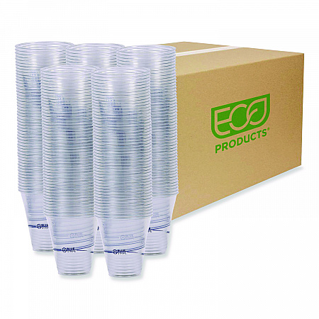 BlueStripe 25% Recycled Content Cold Cups, 12 oz, Plastic, Clear/Blue, 50/Pack, 20 Packs/Carton (EPCR12)