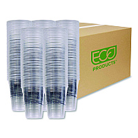 BlueStripe 25% Recycled Content Cold Cups, 16 oz, Plastic, Clear/Blue, 50/Pack, 20 Packs/Carton (EPCR16)