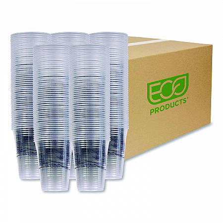 BlueStripe 25% Recycled Content Cold Cups, 16 oz, Plastic, Clear/Blue, 50/Pack, 20 Packs/Carton (EPCR16)