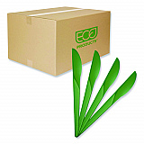 Plantware Compostable Cutlery, Knife, Plastic, Green, 1,000/Carton (EPS011G)