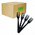 100% Recycled Content Cutlery, Fork, Plastic, Black, 50/Pack, 20 Packs/Carton (EPS112)