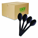 100% Recycled Content Cutlery, Spoon, Plastic, Black, 50/Pack, 20 Pack/Carton (EPS113)