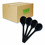 100% Recycled Content Cutlery, Soup Spoon, Plastic, Black, 50/Pack, 20 Packs/Carton (EPS114)