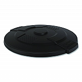 Utility Trash Can Lid for 44 gal Trash Can, 24.88" Diameter x 3", Black (TCU44GLIDD)