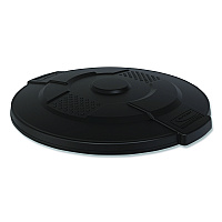 Utility Trash Can Lid for 44 gal Trash Can, 24.88" Diameter x 3", Black (TCU44GLIDD)