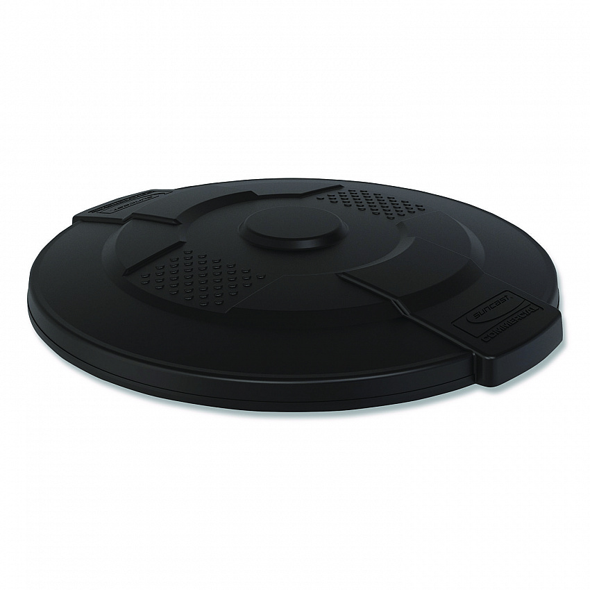 Utility Trash Can Lid for 44 gal Trash Can, 24.88" Diameter x 3", Black (TCU44GLIDD)