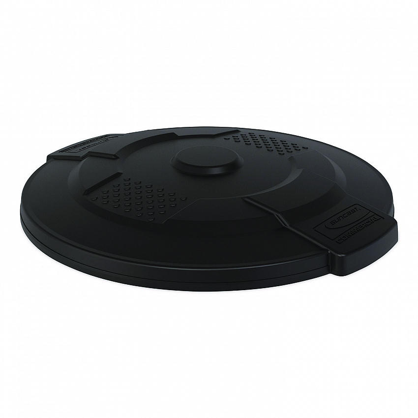 Utility Trash Can Lid for 32 gal Trash Can, 22.22" Diameter x 3", Black (TCU32GLIDD)