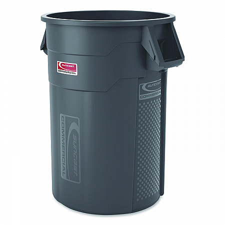 Injection Molded Utility Trash Can, 44 gal, Plastic/Resin, Gray (TCU44)