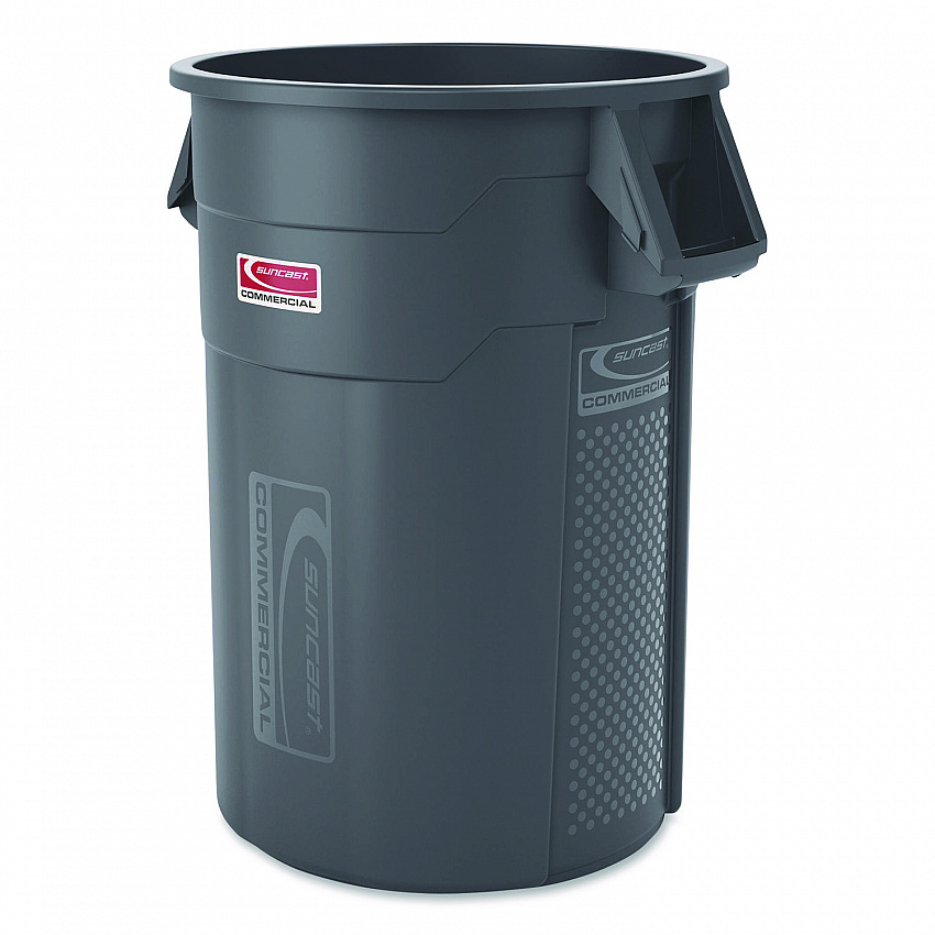 Injection Molded Utility Trash Can, 44 gal, Plastic/Resin, Gray (TCU44)